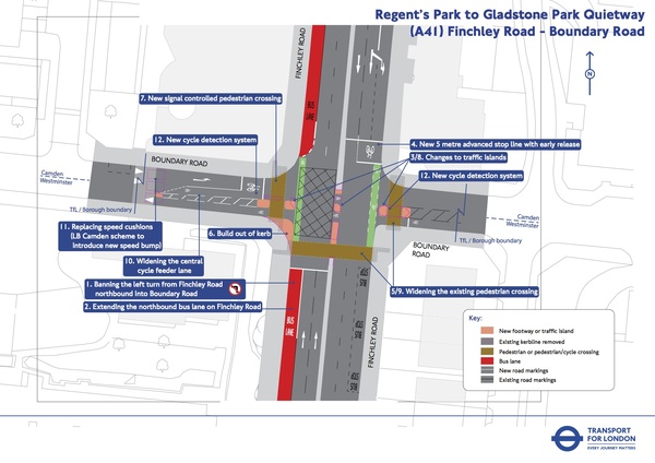 The photo for TfL Consultation on Finchley Road - Boundary Road .